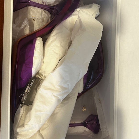 Amina Muaddi Begum Glass Slingback Lilac size 41 - Picture 4 of 11